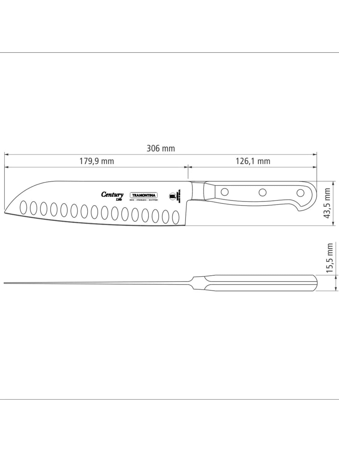 Tramontina 24020107 Century Santoku - Japán szakácskés 18 cm / 7"