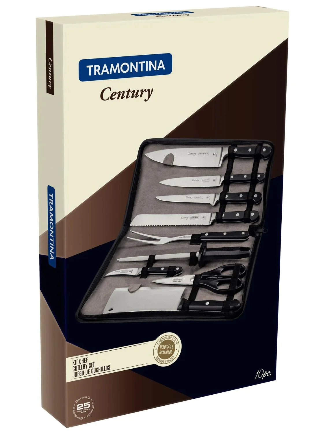 Tramontina 24099021 Century Chef kés szett bőr tokban - 10db